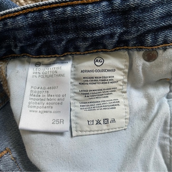 AG Adriano Goldschmied Ex Boyfriend Sloughy Slim Jeans Womens 25 R Ripped Grunge - Picture 2 of 16